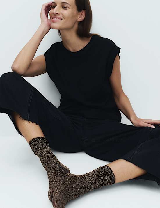 Chaussettes effet brillant