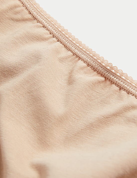 5pk Cotton Rich High Leg Knickers