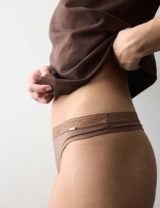 4 Pack Modal with Silk & Lace Thongs