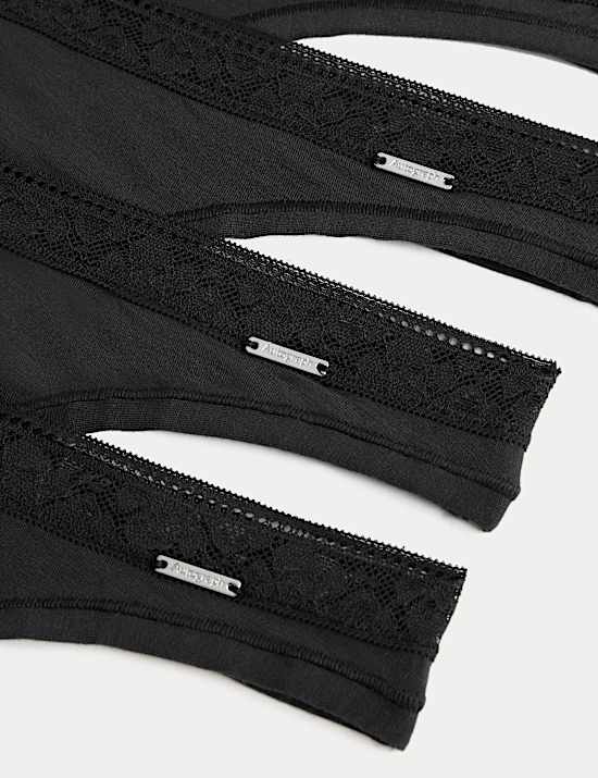 4 Pack Modal with Silk & Lace Thongs