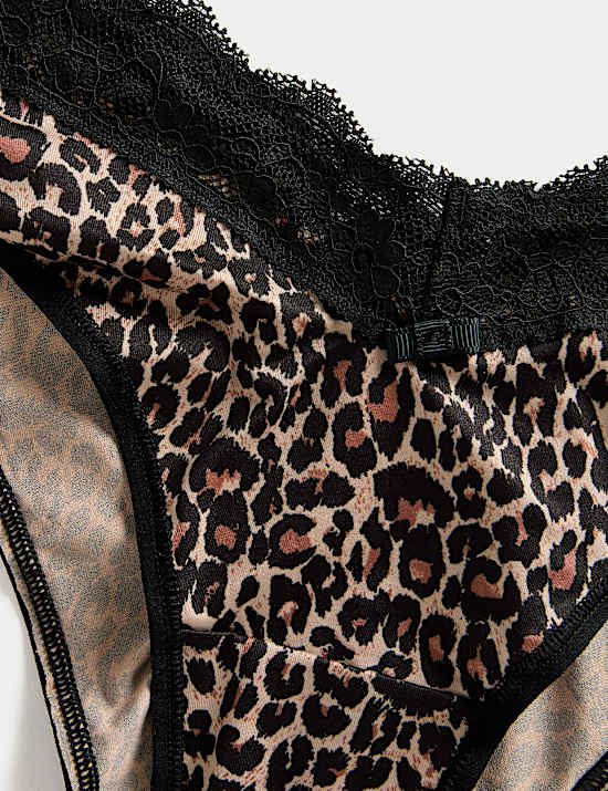 Lots de 2 culottes Miami à imprimé et bordure en dentelle