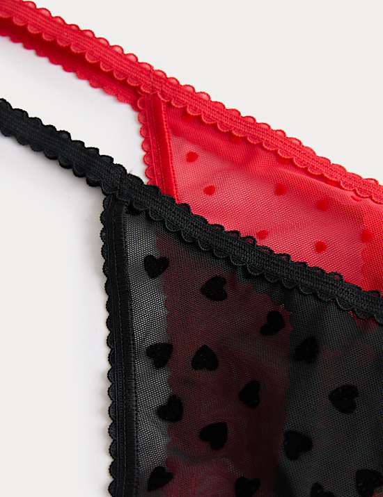 2pk Heart Flock Tanga Thongs