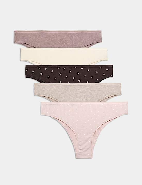 5pk Cotton Modal Brazilian Knickers