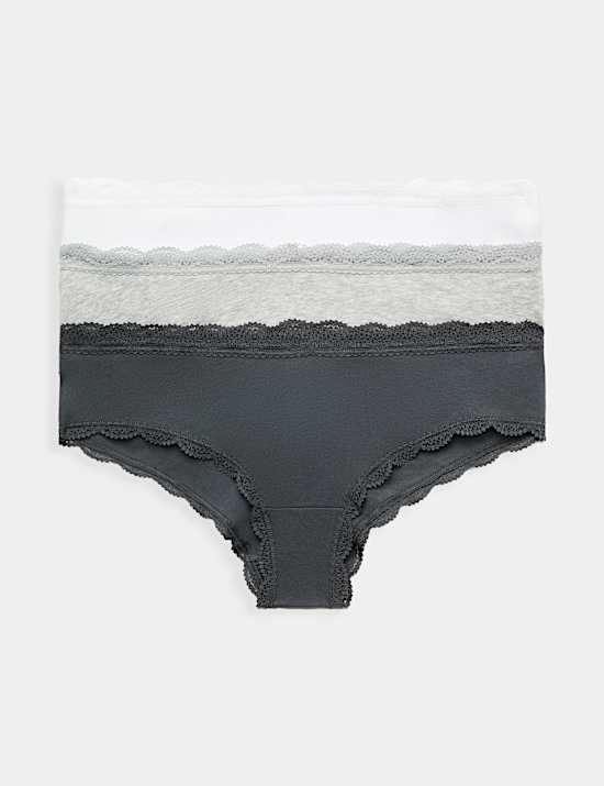 3pk Cotton Rich Hipster Knickers