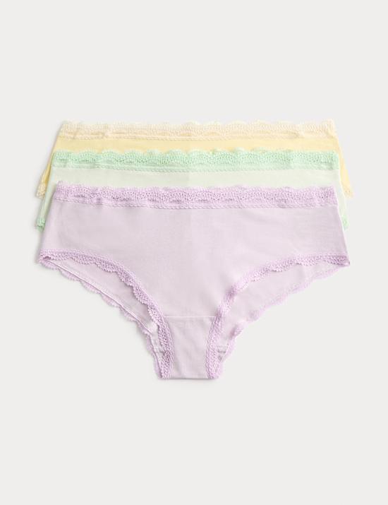 3pk Cotton Rich Hipster Knickers
