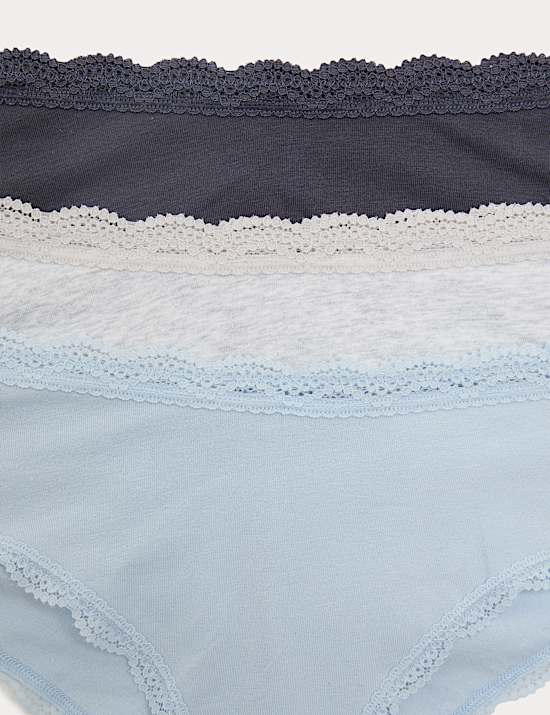 3pk Cotton Rich Hipster Knickers