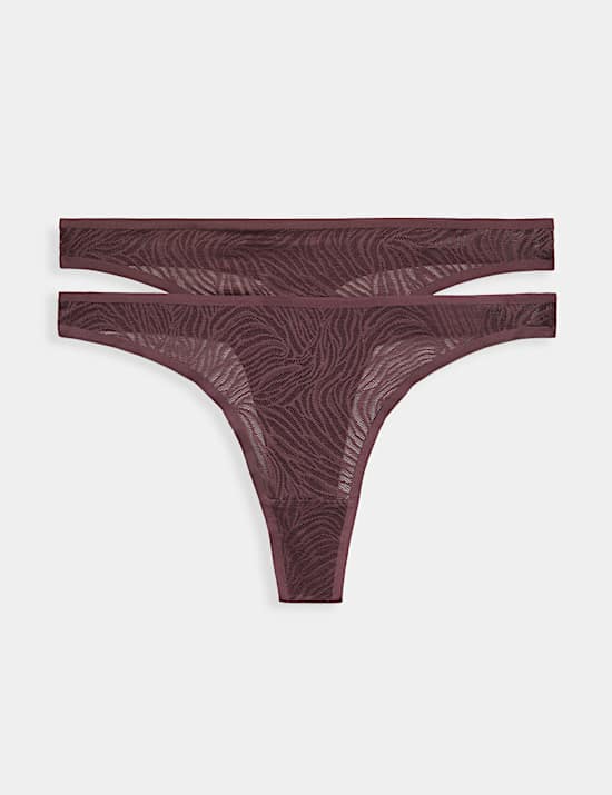 2 Pack Body Lace Thongs