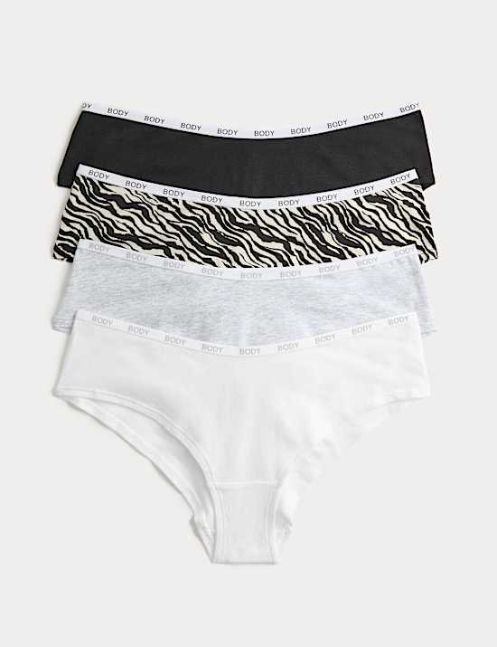 Lot de 4 culottes taille basse en coton