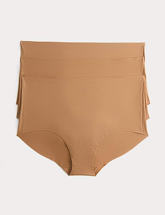 Lot de 3 culottes shorty Body Invisibles taille haute sans coutures apparentes