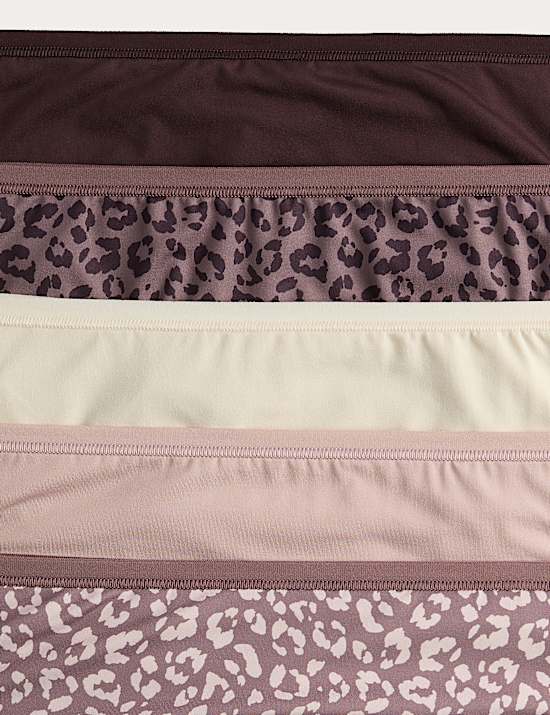 5pk Microfibre High Leg Knickers
