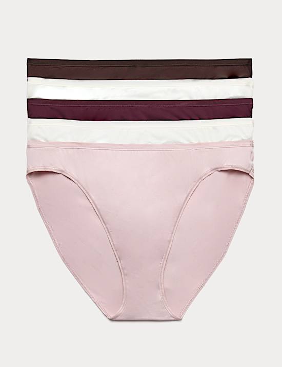 5pk Microfibre High Leg Knickers