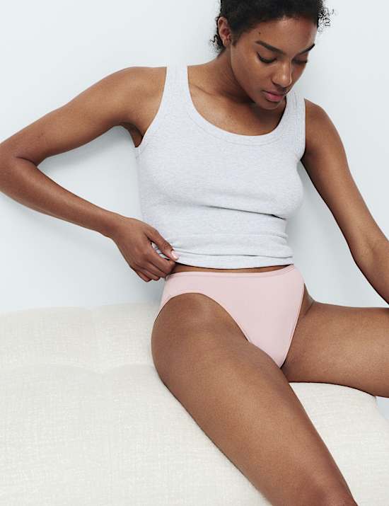 5pk Microfibre High Leg Knickers