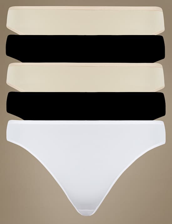 5pk Microfibre High Leg Knickers