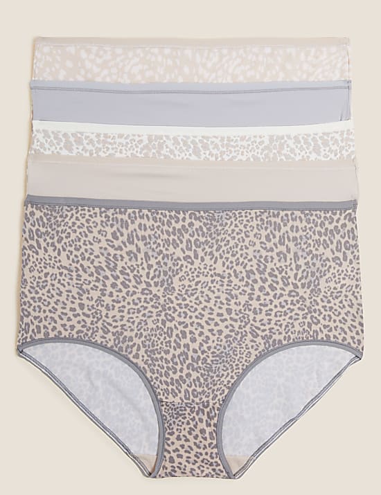5pk No VPL Animal Print Full Briefs