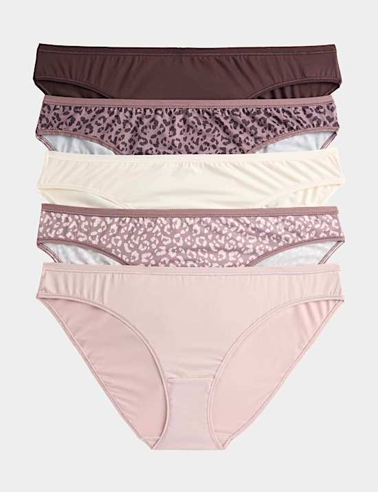 5pk Microfibre Low Rise Bikini Knickers