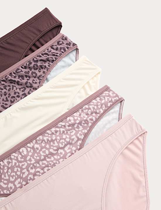 5pk Microfibre Low Rise Bikini Knickers