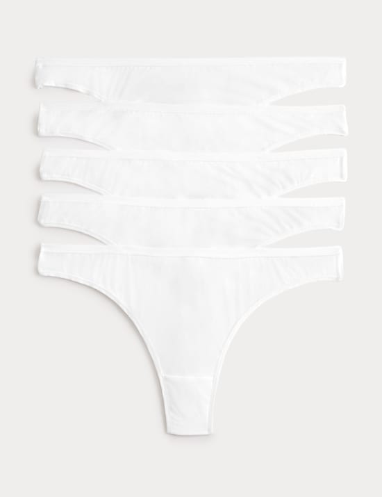 5pk Microfibre Low Rise Thongs