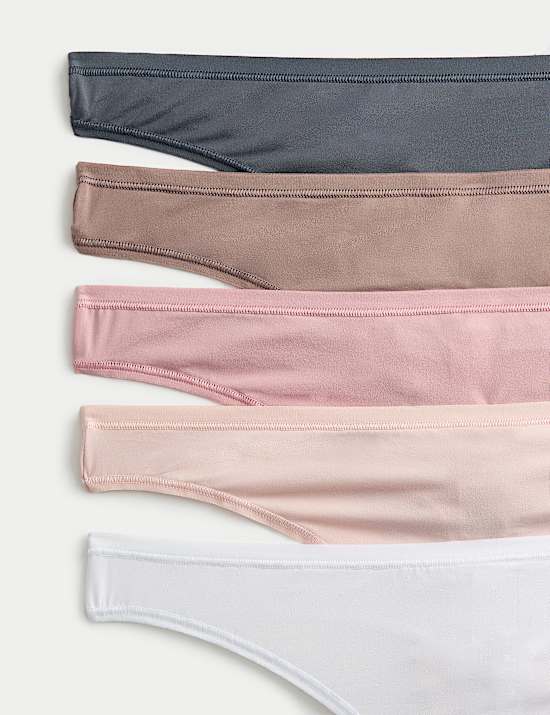 5pk Microfibre Low Rise Thongs