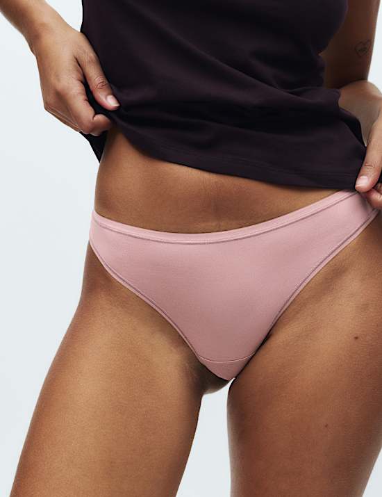 5pk Microfibre Low Rise Thongs
