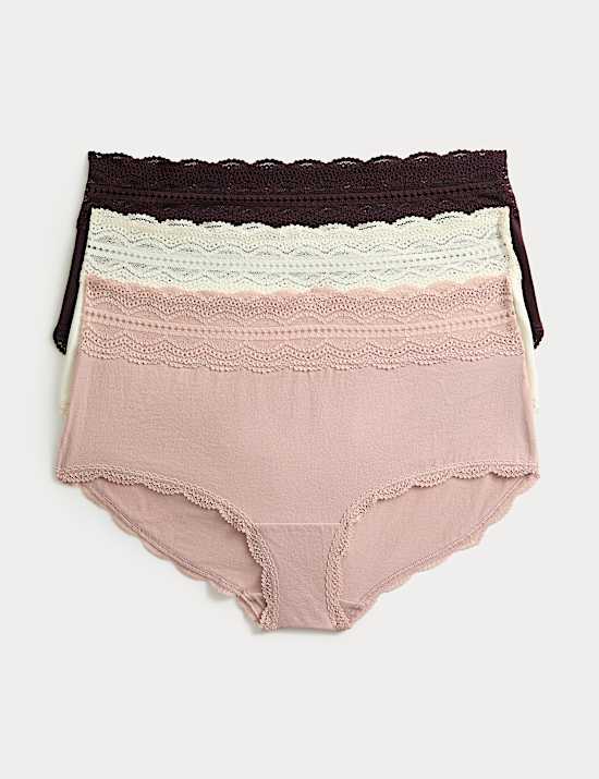 3pk Cotton Rich High Rise Shorts