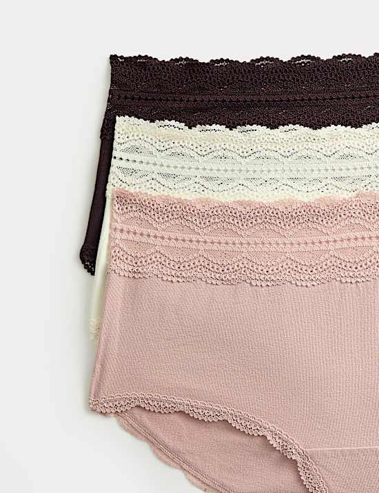 3pk Cotton Rich High Rise Shorts