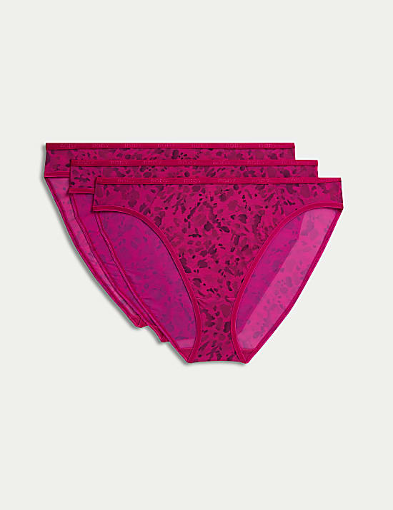 3pk Flexifit™ Sheer High Leg Knickers