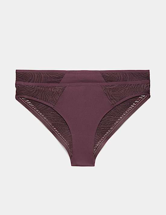 2 Pack Body Lace Brazilian Knickers