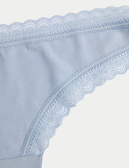 4pk Modal & Lace Brazillian Knickers