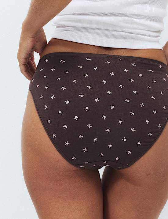 5pk Cotton Modal High Leg Knickers