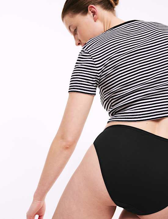 5er-Pack Slips aus Baumwolle und Modal mit hoch ausgeschnittenem Bein ohne sichtbare Abdr&uuml;cke