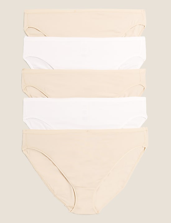 5pk No VPL Cotton Modal High Leg Knickers