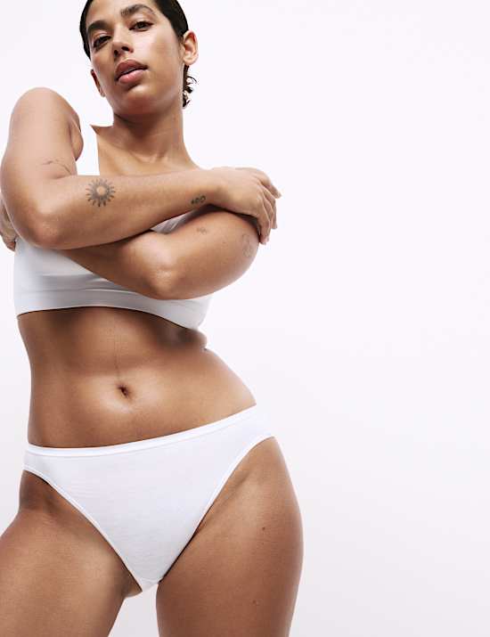 5pk No VPL Cotton Modal High Leg Knickers