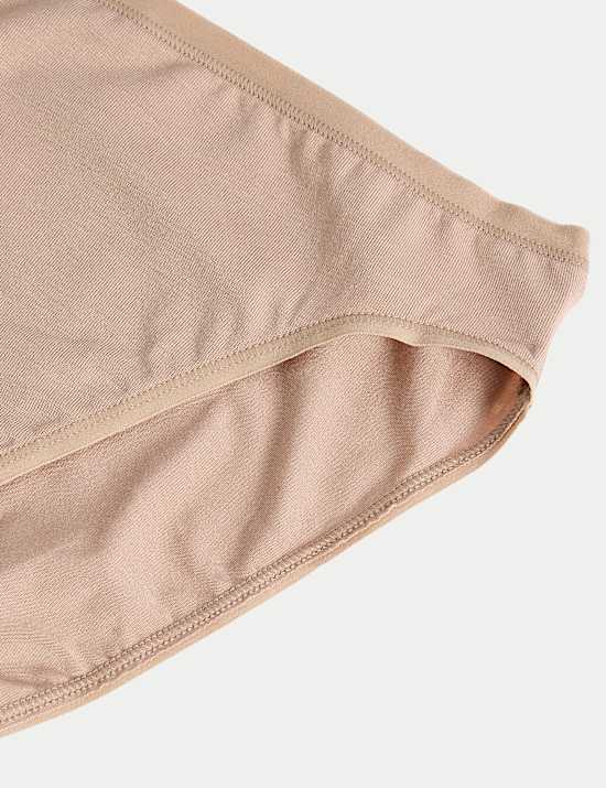 5pk Cotton Modal High Waisted High Leg Knickers