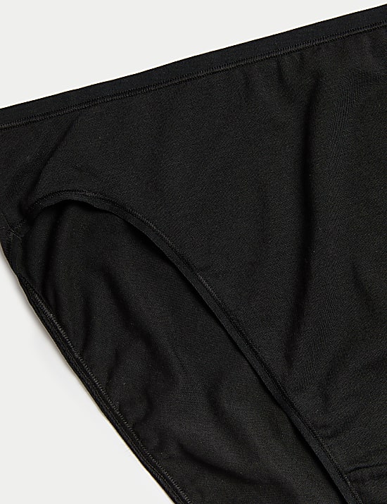 Ψηλόμεσα σλιπ με ψηλό κόψιμο στους γοφούς από βαμβάκι και modal σε σετ των 5