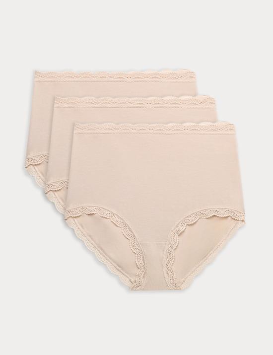 Pack de 3 braguitas altas de algod&oacute;n