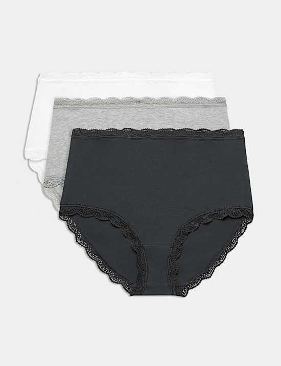 Lot de 3 culottes embo&icirc;tantes en coton