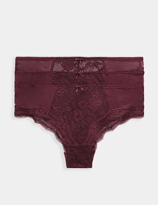 3 Pack Jasmine All Over Lace Hipster Knickers