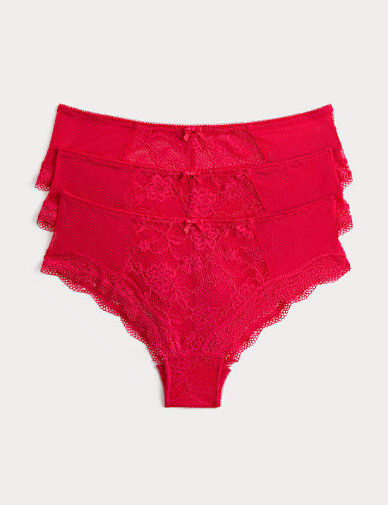 3 Pack Jasmine All Over Lace Hipster Knickers