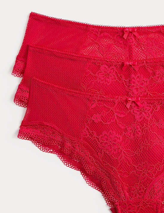 3 Pack Jasmine All Over Lace Hipster Knickers