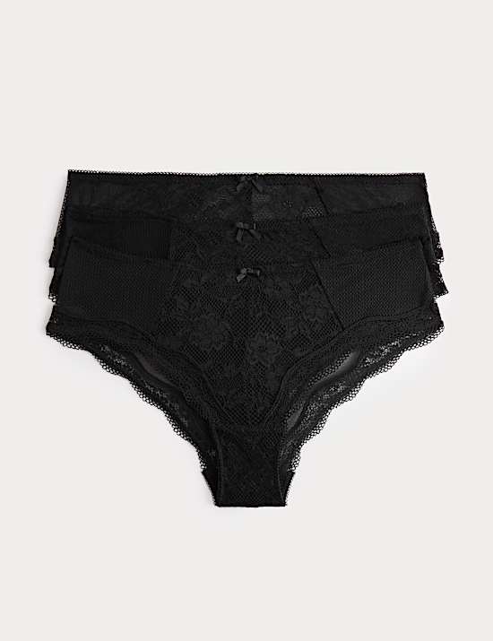 3 Pack Jasmine All Over Lace Hipster Knickers