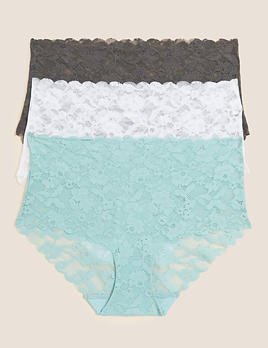 3pk Freecut Lace High Rise Knicker Shorts