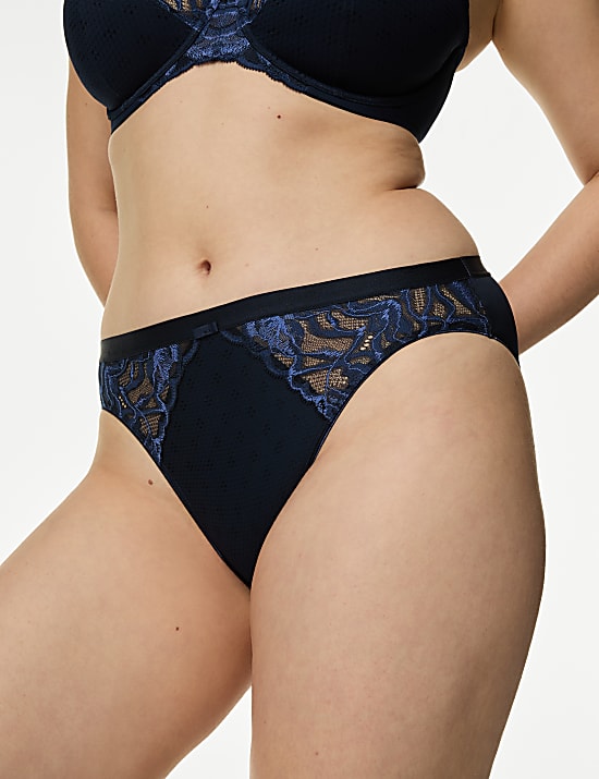 Pack de 3 braguitas de corte alto con diseño de flores silvestres