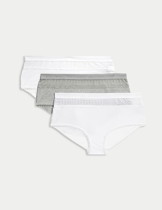 3pk Cotton Rich High Rise Shorts