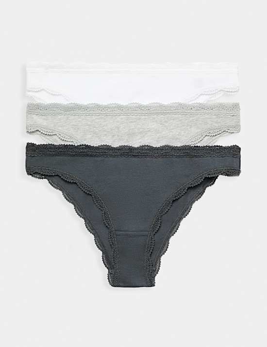 3 Pack Cotton Rich Brazilian Knickers