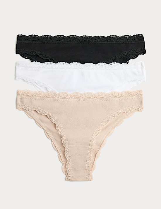 3 Pack Cotton Rich Brazilian Knickers