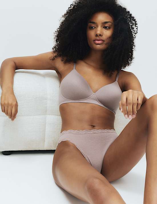 3pk Cotton Rich High Leg Knickers