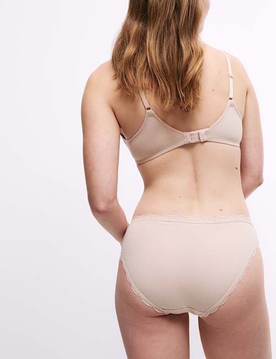 3pk Cotton Rich High Leg Knickers