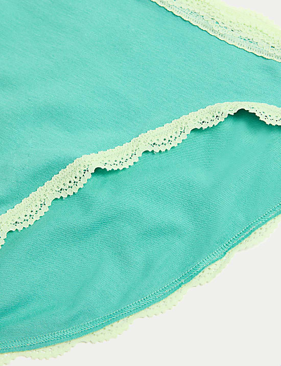 3pk Cotton Rich High Leg Knickers