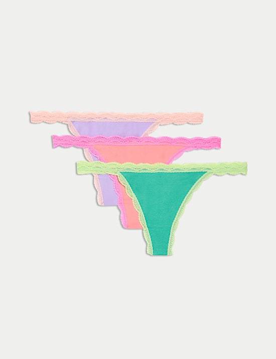 3pk Cotton Rich Tanga Thongs