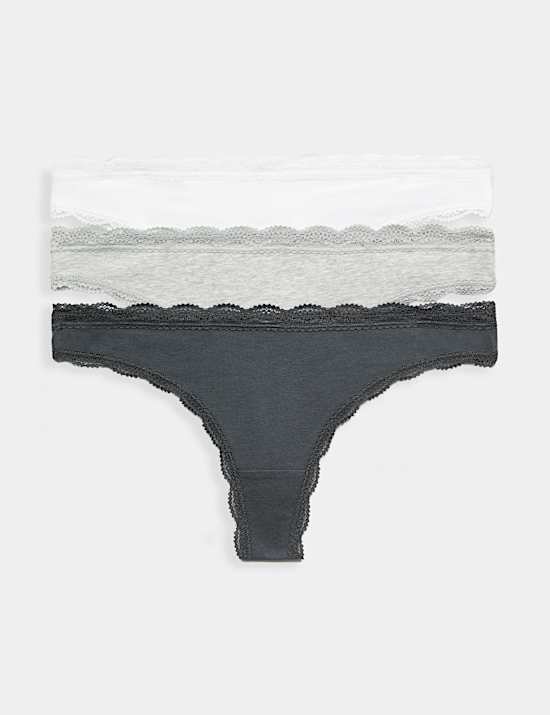 3pk Cotton Rich Thongs